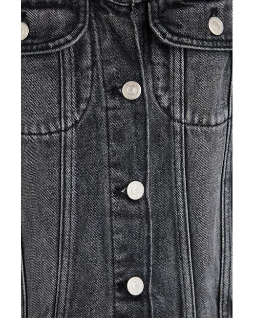 Courreges Black Jeansjacke "cocoon" in ausgewaschener optik