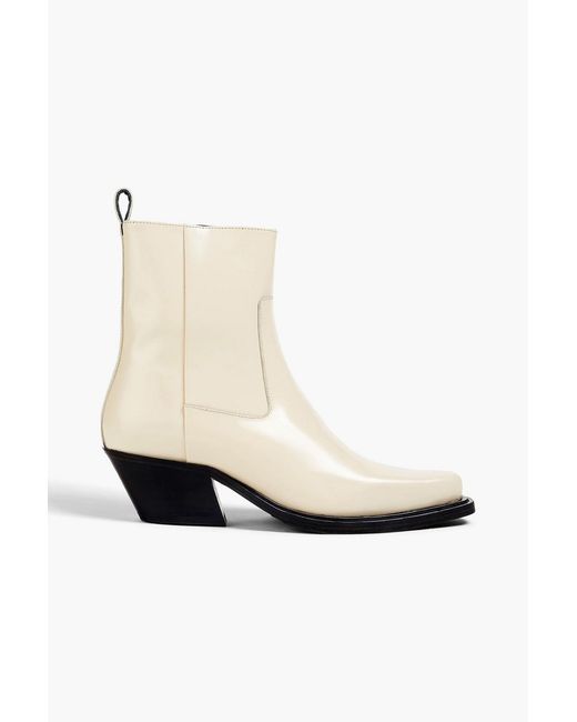 Stine Goya White Gurly Leather Cowboy Boots