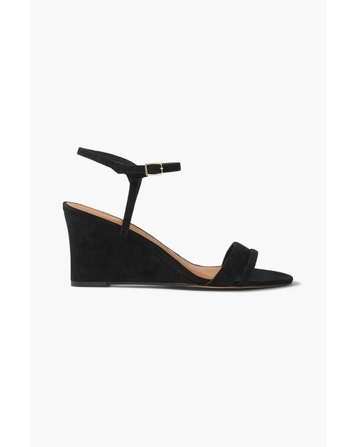 Emme Parsons Black Suede Wedge Sandals