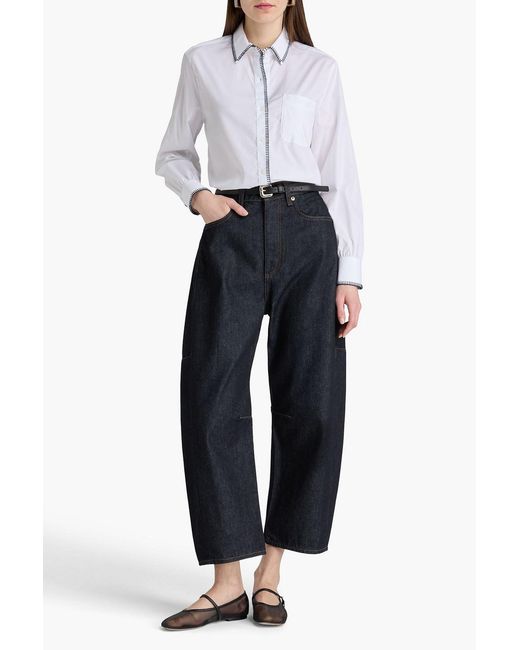 Rag & Bone White Maxine Whipstitched Cotton-Poplin Shirt