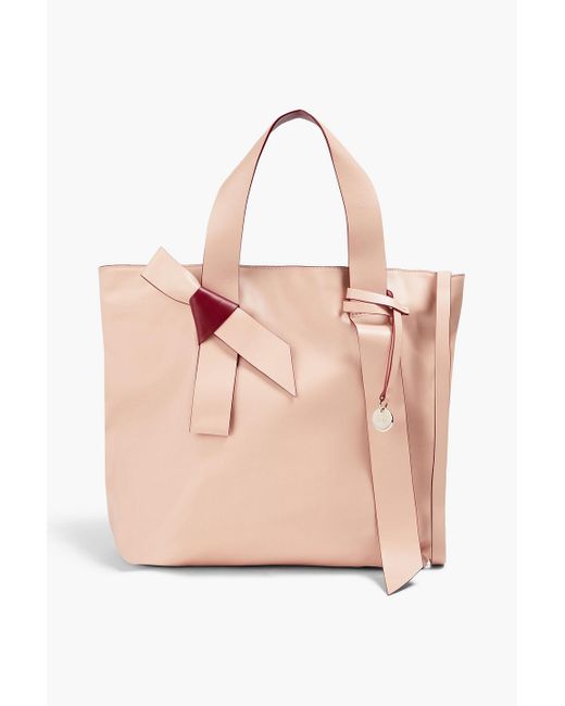 Red(v) Pink Two-tone Leather Tote