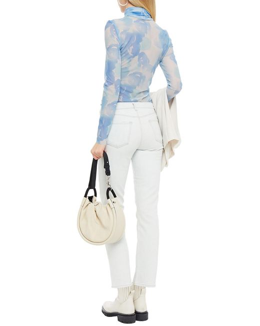 J Brand White Adele Mid-Rise Slim-Leg Jeans