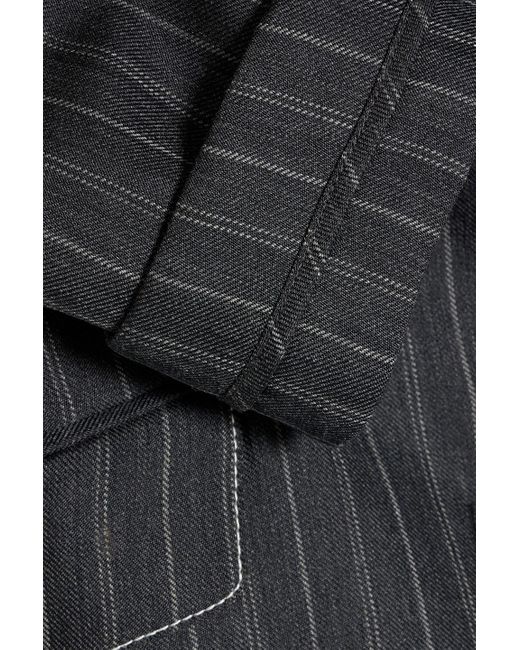 Jonathan Simkhai Black Gamela Pinstriped Wool-blend Twill Blazer
