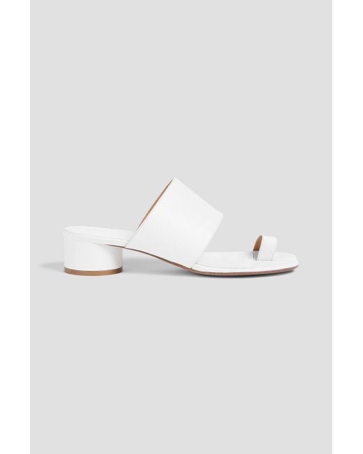 Maison Margiela White Tabi Leather Split-toe Mules