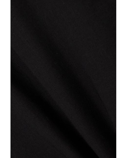 Charo Ruiz Black Letta Guipure Lace-trimmed Cotton-blend Voile Blouse