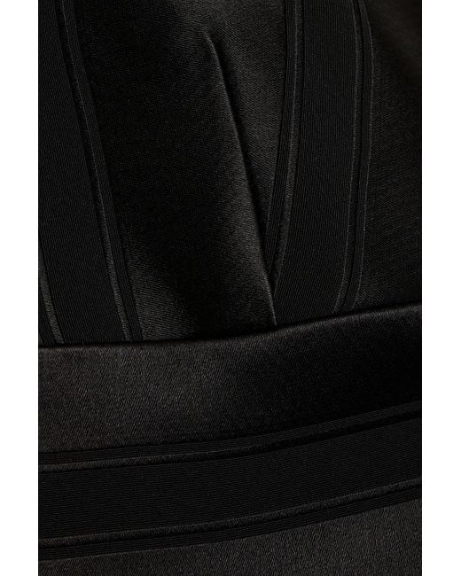 Galvan Black Prism jumpsuit mit weitem bein aus satin und crêpe