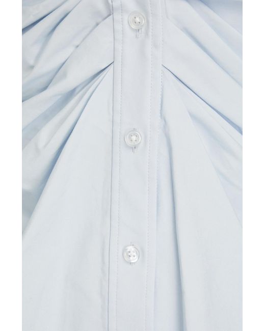 T By Alexander Wang Blue Twisted Cotton-poplin Shirt