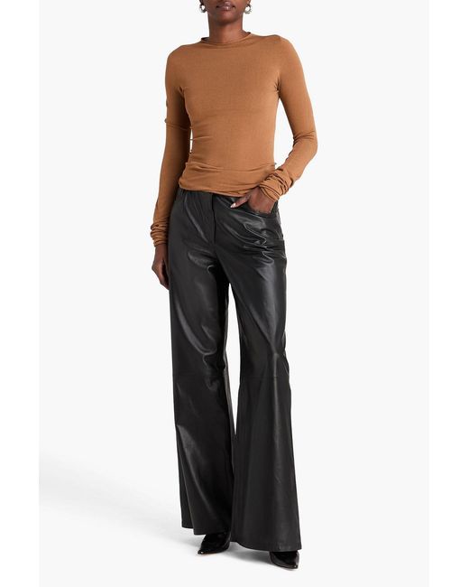 Amiri Black Leather Wide-leg Pants