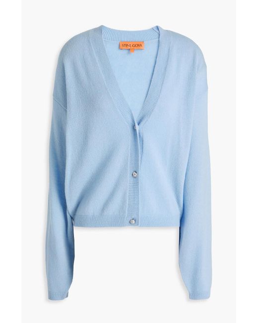 Stine Goya Blue Emmaly Wool And Silk-blend Cardigan