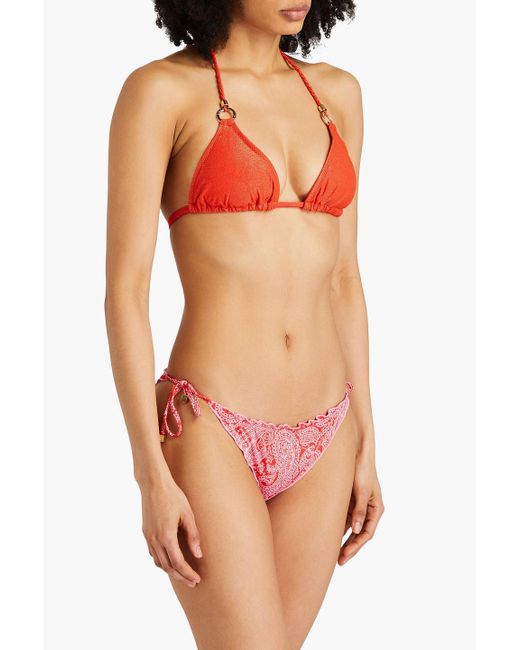 Heidi Klein Pink Reversible Paisley-print Low-rise Bikini Briefs