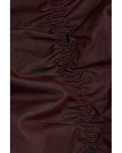 Maison Margiela Brown Strapless Cutout Cotton-poplin Bodysuit