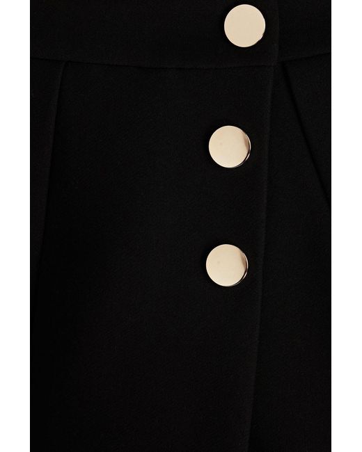 Maje Black Wrap-effect Twill Shorts
