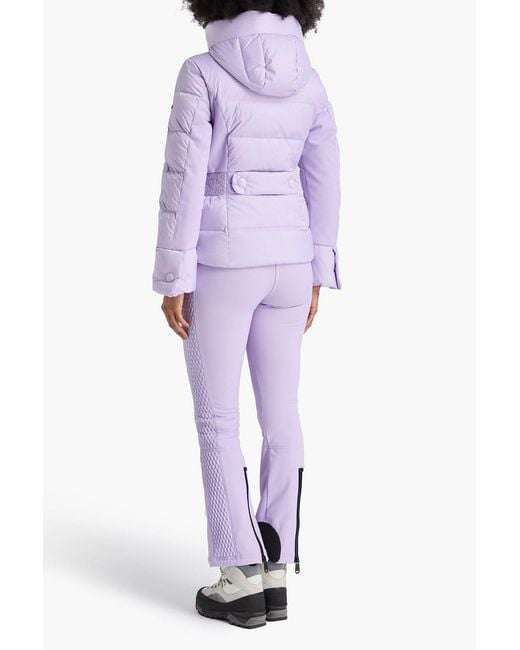 Goldbergh Purple Bouton Embellished Quilted Down Ski Jacket
