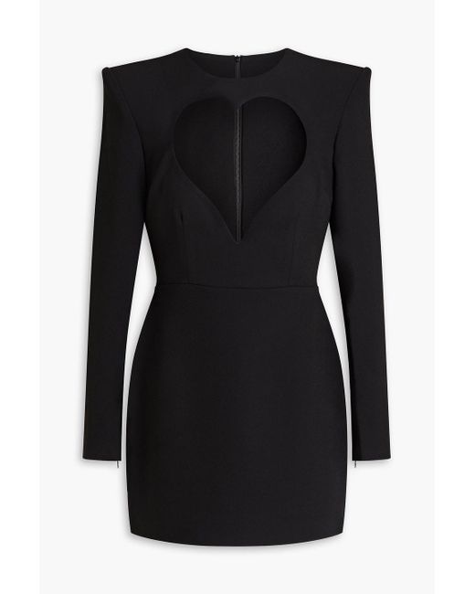 Alex Perry Black Cutout Crepe Mini Dress