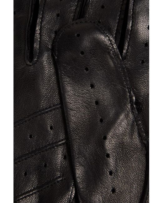 Dunhill Black Perforated Leather Gloves for men
