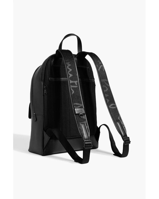 Paul Smith Black Leather Backpack for men