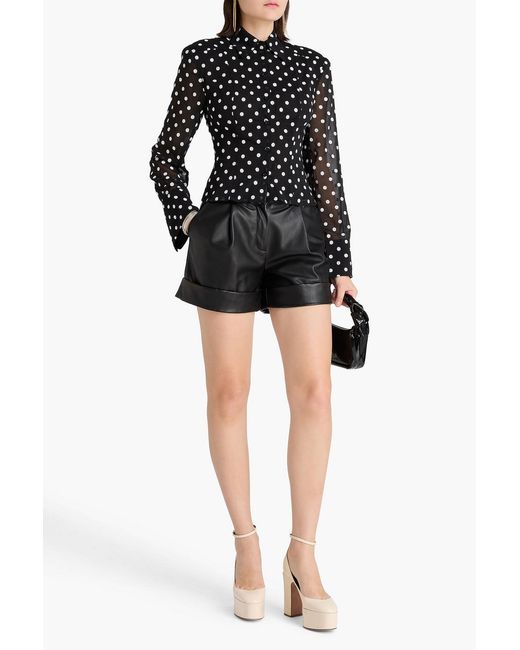 ROTATE BIRGER CHRISTENSEN Black Sequin-Embellished Chiffon Shirt