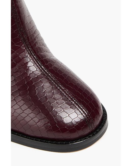 Claudie Pierlot Brown Ankle boots aus leder mit schlangeneffekt