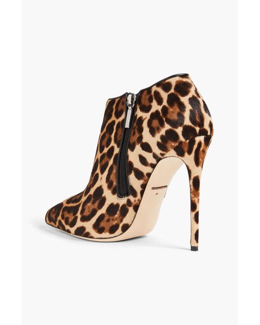 Dolce & Gabbana Brown Ankle boots aus kalbshaar mit leopardenprint
