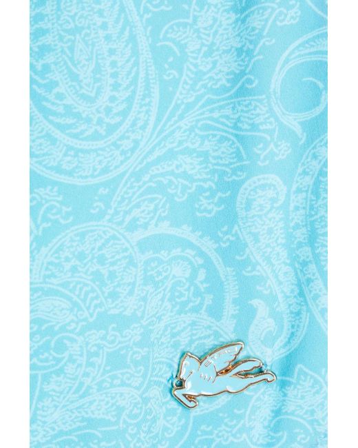 Etro Blue Paisley-print Swimsuit
