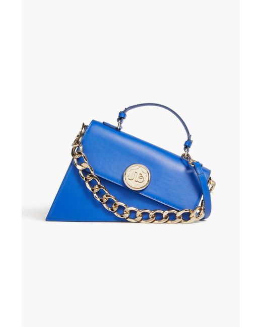 Sara Battaglia Blue Euphoria Leather Shoulder Bag
