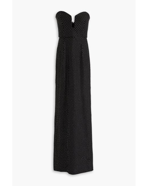 Rebecca Vallance Black Last Dance Strapless Crystal-embellished Mesh Gown