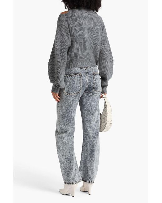 IRO Gray Cutout Wool And Cashmere-Blend Turtleneck Sweater