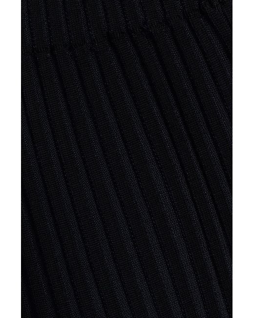 Dion Lee Blue Ribbed-Knit Flared Pants