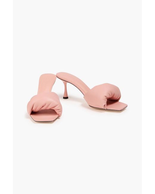 STUDIO AMELIA Pink Twisted Front 70 Leather Mules