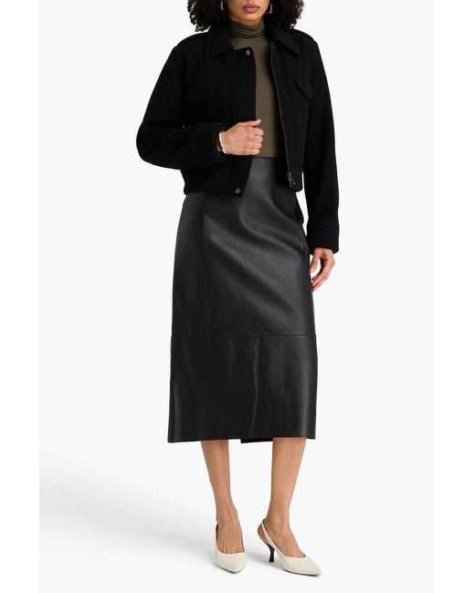 Vince Black Wool-blend Felt Jacket