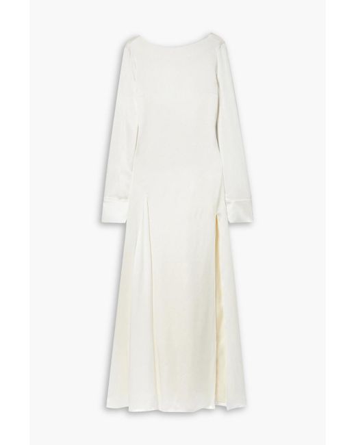 BITE STUDIOS White Occasion Silk-satin Maxi Dress