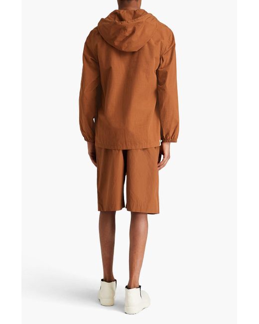 Jil Sander Brown Cotton-flannel Hooded Overshirt for men