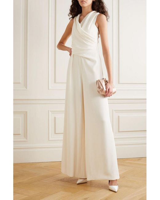 Talbot Runhof White Drapierter jumpsuit aus crêpe