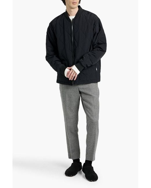 MSGM Black Quilted Shell Bomber Jacket for men