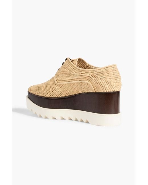 Stella McCartney Natural Elyse Raffia Platform Brogues