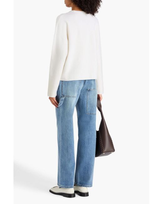 Tibi White Cashmere-blend Sweater