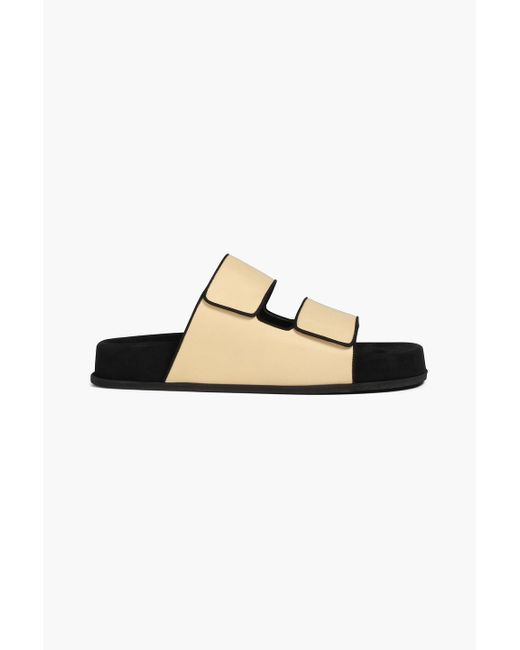 neous dombai shearling lined leather slides