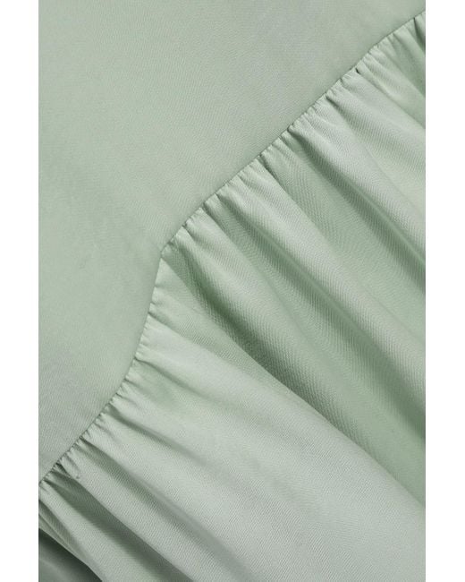 Claudie Pierlot Green Satin Midi Dress