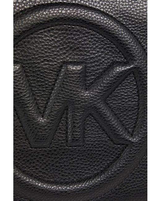 MICHAEL Michael Kors Black Brynn schultertasche aus strukturiertem kunstleder