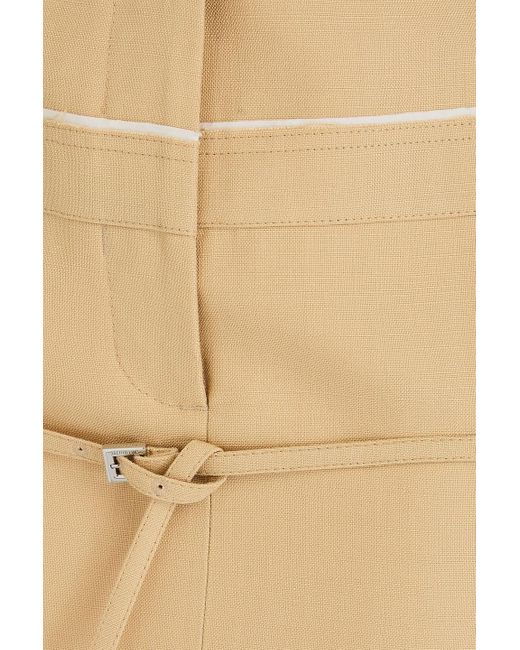 Jacquemus Natural Caraco Belted Canvas Pencil Skirt