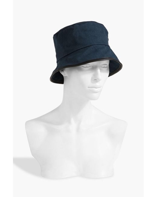 Rag & Bone Blue Ellis Leather-trimmed Canvas Bucket Hat