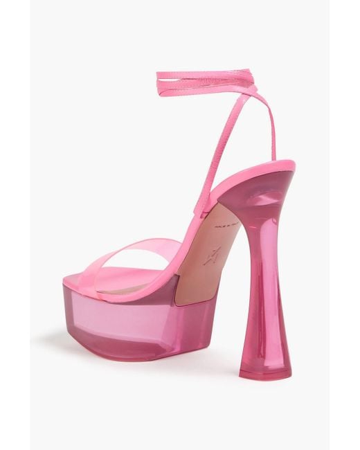 AMINA MUADDI Pink Plateausandalen "sita" aus pvc und veloursleder