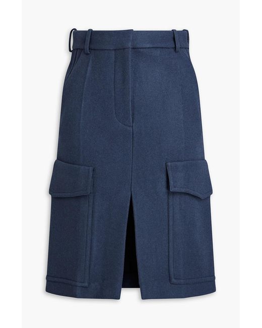 Victoria Beckham Blue Wool-Felt Skirt