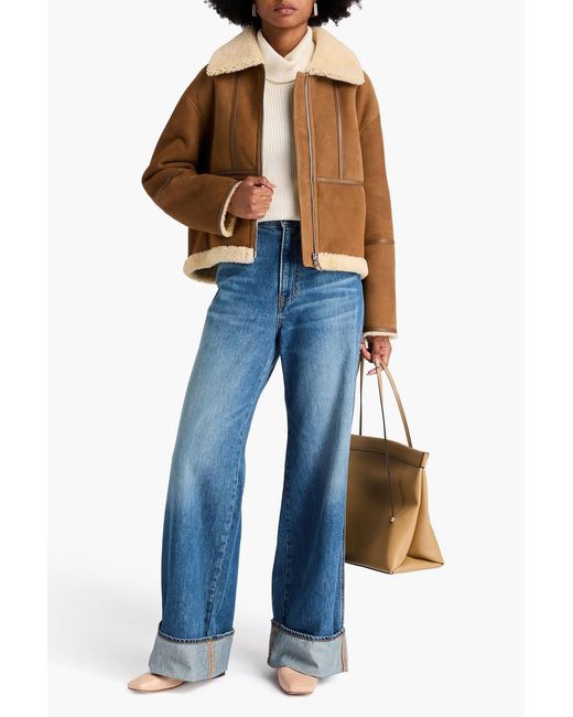 Yves Salomon Brown Shearling Jacket