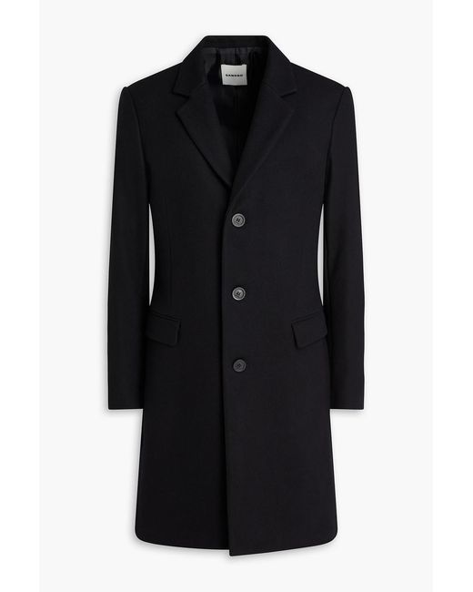 Sandro Black Wool-blend Felt Coat for men