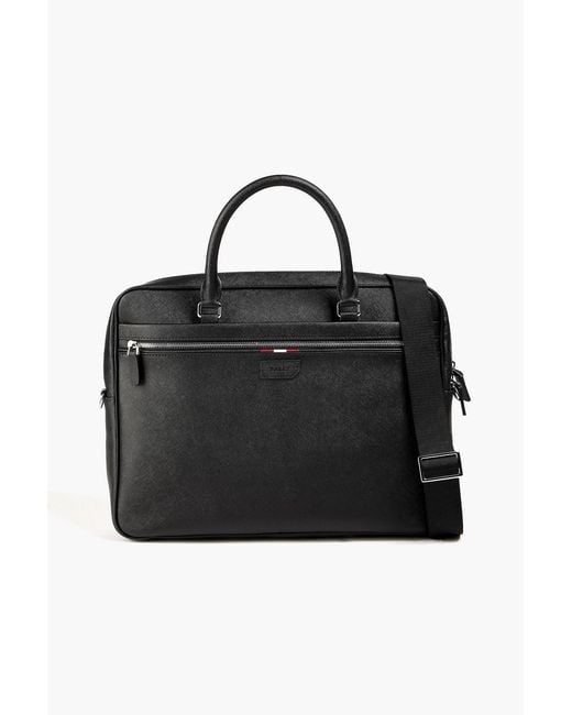 Bally Black Pauly Textured-Leather Briefcase for men