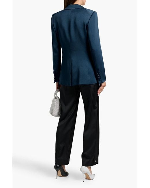 Veronica Beard Blue Long And Lean Dickey Satin-Crepe Blazer