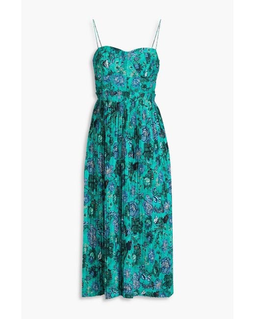 Ulla Johnson Blue Jessie Printed Cotton-poplin Midi Dress