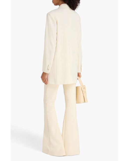 Max Mara Natural Monica Double-breasted Grain De Poudre Wool-blend Blazer