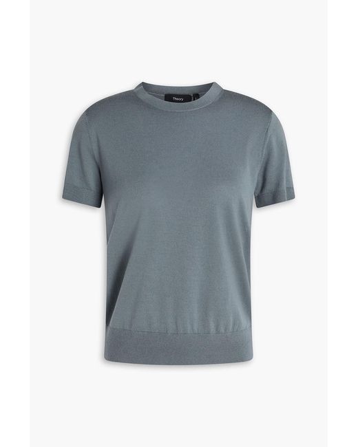 Theory Gray Wool Top